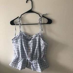 NWT English factory plaid peplum tank